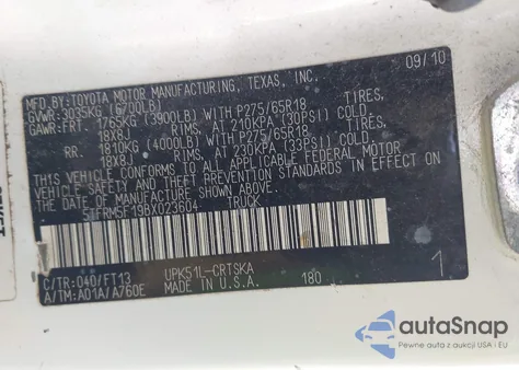 2011 Toyota Tundra Grade 4.6L V8 из США, поврежденный, VIN 5TFRM5F19BX023604